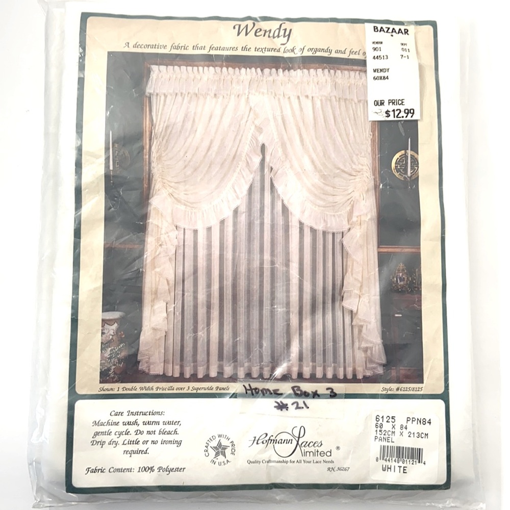 WHITE PANEL CURTAIN by Hofmann Laces Limited